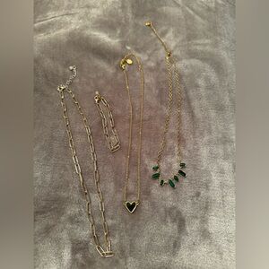Elegant Gold and Green Necklace Set